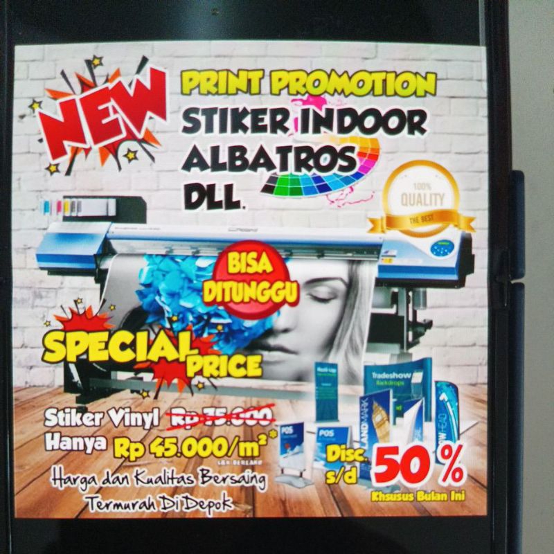 

pronto printing cetak stiker meteran Ritrama Hi-Ress 1x1,5 mtr