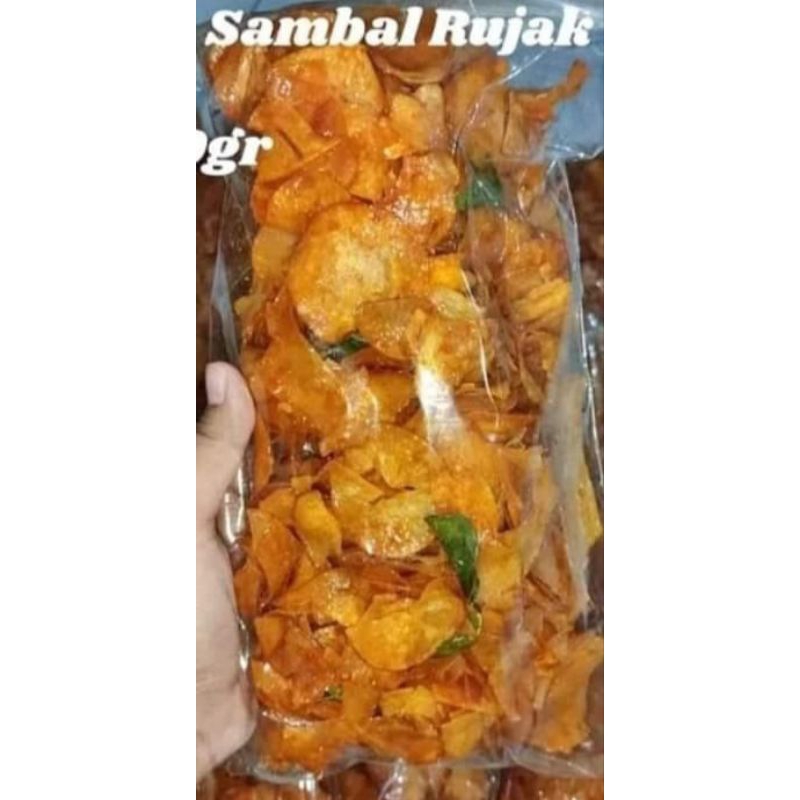 

keripik ubi pedas dan bumbu rujak