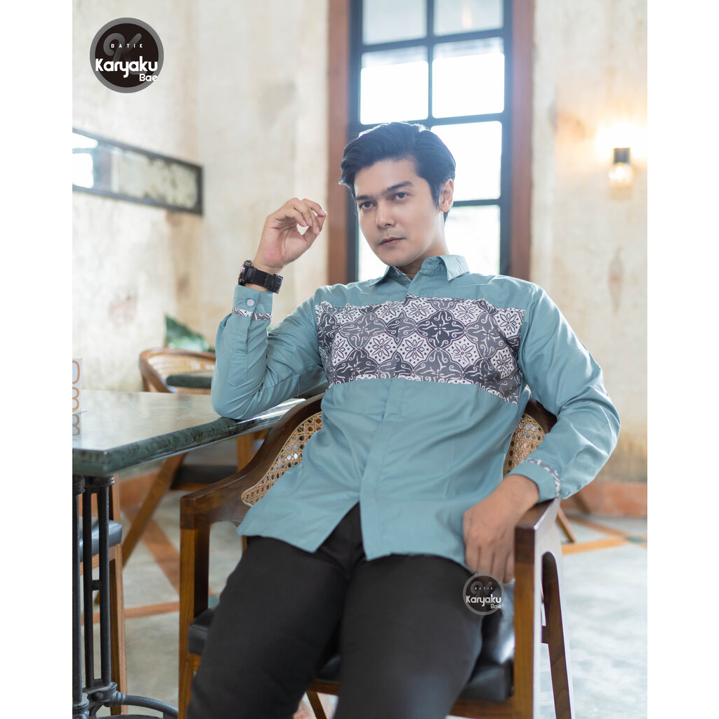 KEMEJA KOKO SLIMFIT LENGAN PANJANG BATIK K0NDANGAN KANTOR