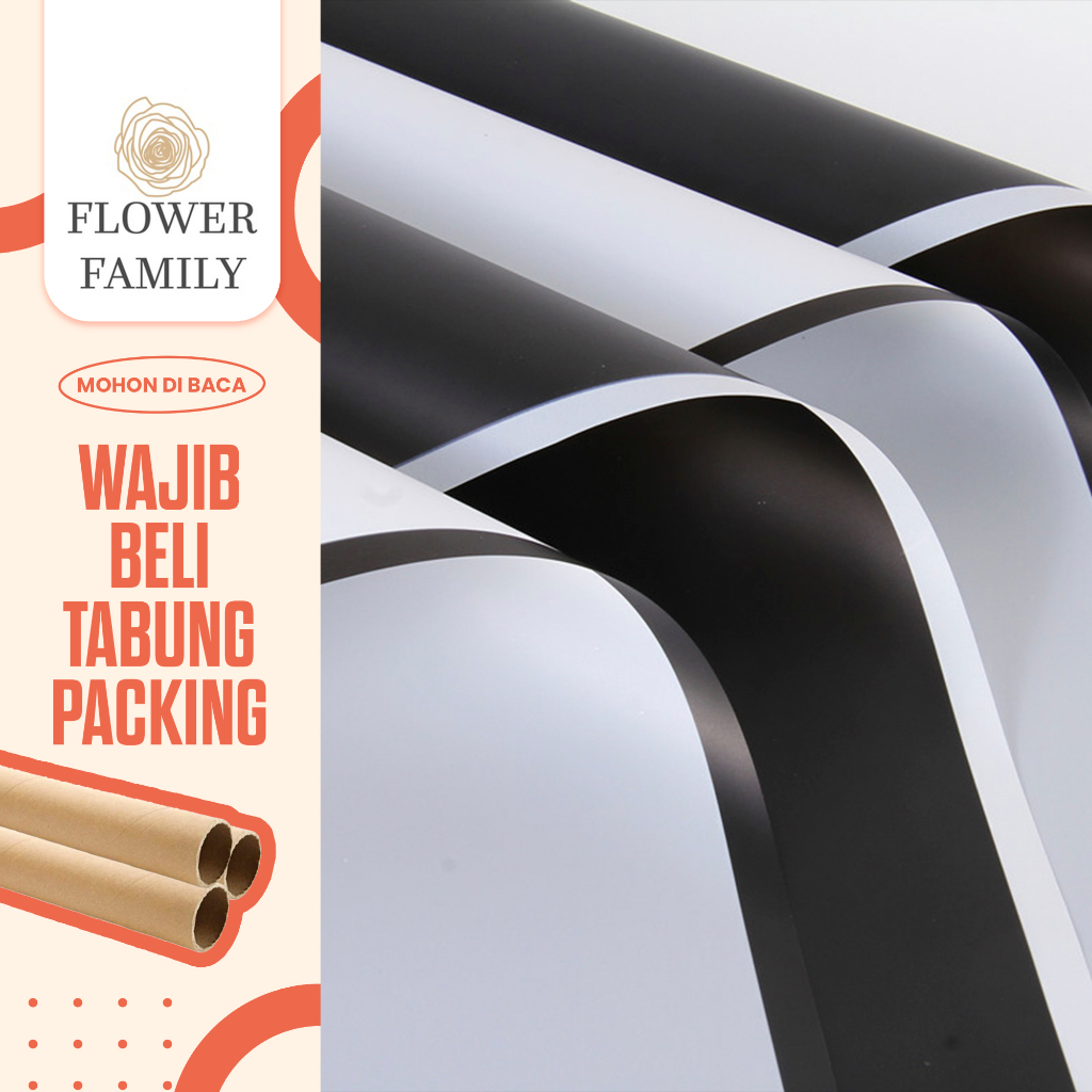 

Flower Family - [20 Lembar] MONOCHROME CELLOPHANE PAPER BLACK & WHITE WRAPPING / KERTAS BUKET HITAM PUTIH