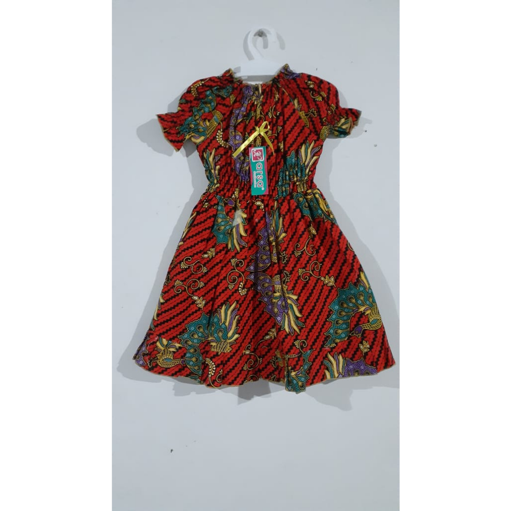 Dress batik anak perempuan baju batik anak perempuan 2-3 tahun