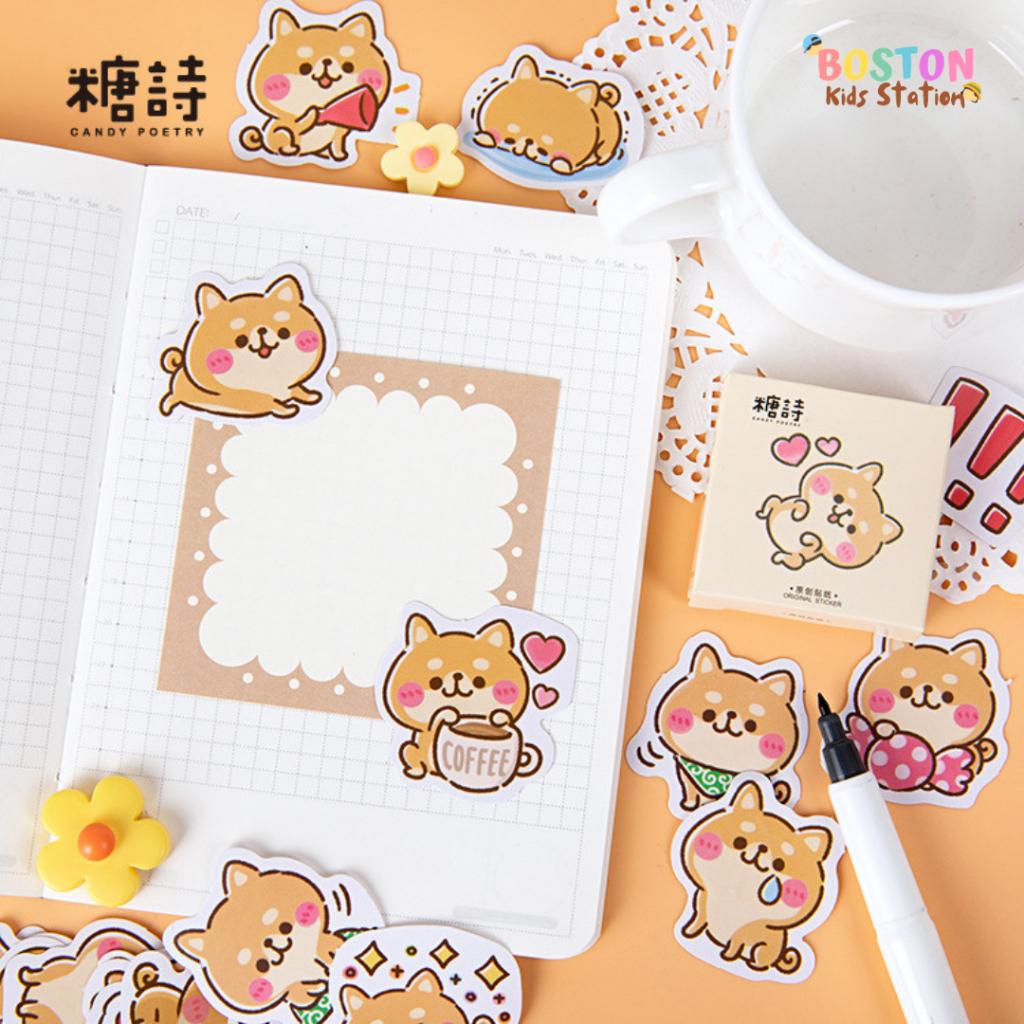 

BOSTON - Isi 45 Pcs Shiba Inu - Sticker Aesthetic | Sticker Tempel Buku Scrapbook Diary | Sticker Tumblr Hp Laptop Anti Air Lucu Cute DIY | Sticker Murah