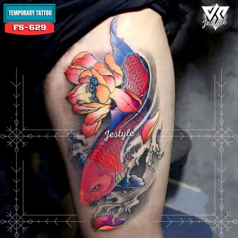 [FS-629] Tato Temporer Temporary Tattoo ikan koi