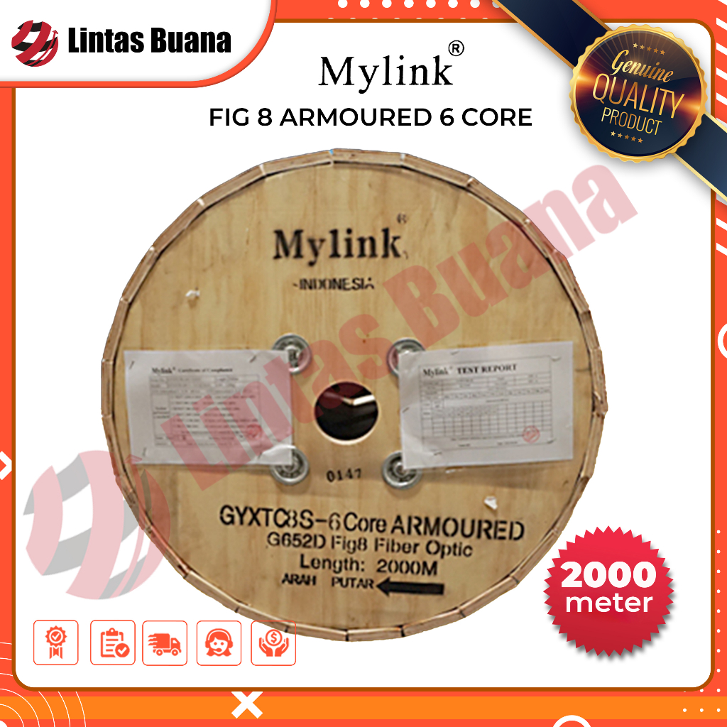 Mylink KU G652D Dropcore FIG 8 ARMOURED 6 CORE 2000meter