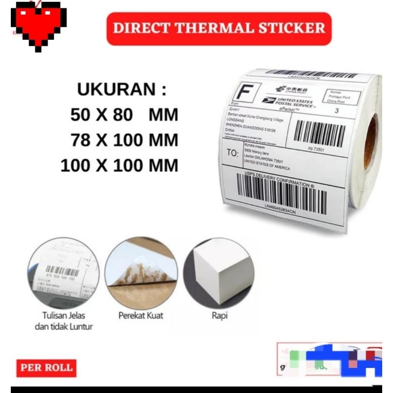 

Sticker Thermal Barcode 50 x 80mm isi 500 pc