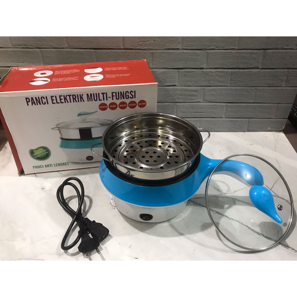 CHS panci elektrik serbaguna kukus goreng alat masak elektrik fry pan port