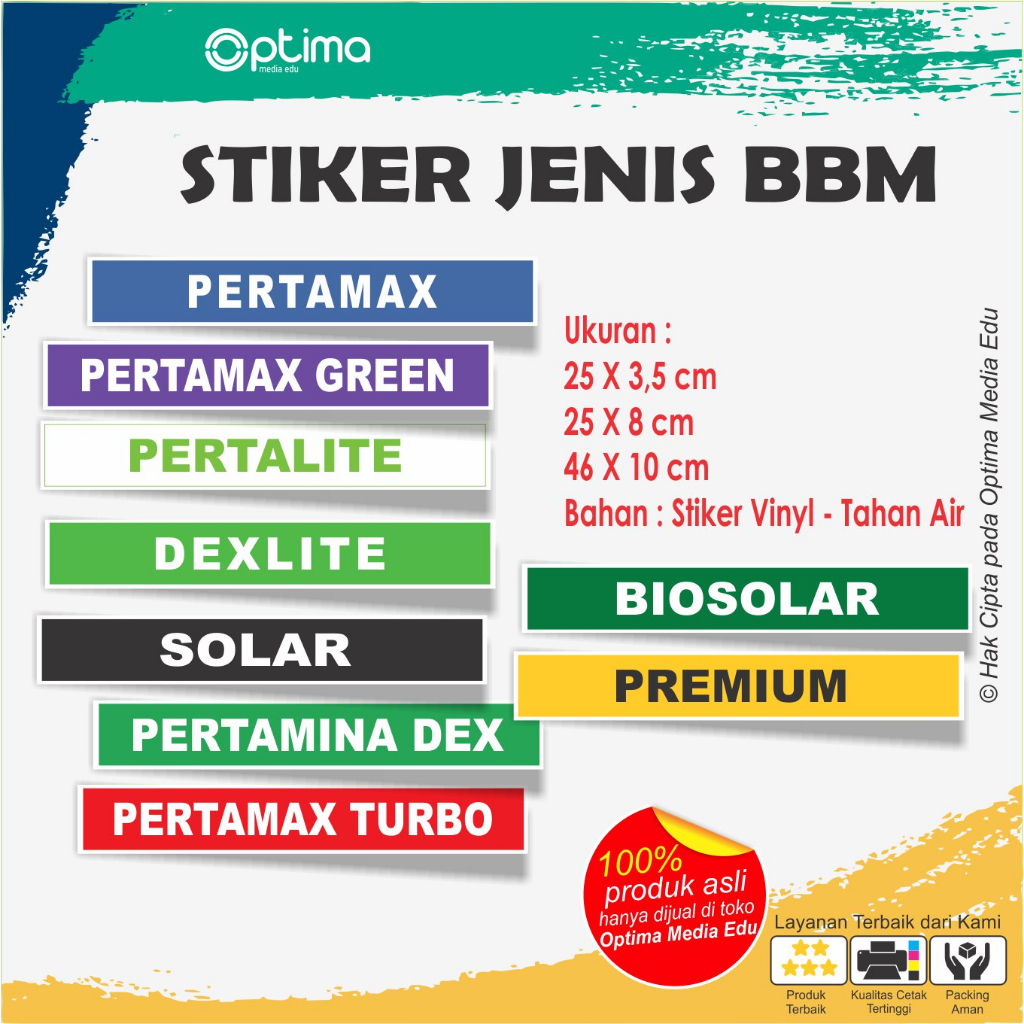 

Stiker Pertamax, Pertamax Green, Pertalite, Dexlite, Solar, Pertamina Dex, Pertamax Turbo, Biosolar