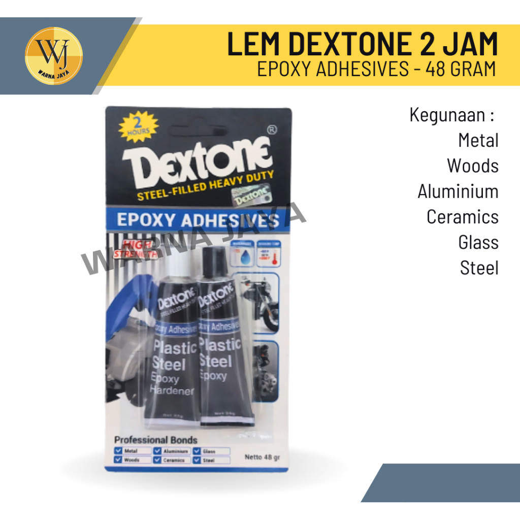 Lem Dextone 2 Jam 48 Gr Epoxy Adhesives / Lem Besi Dextone Biasa
