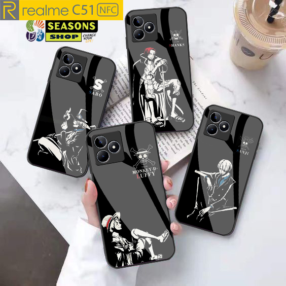 Softcase Glass Case Realme C51 NFC Terbaru - Softcase kaca Realme C51 - Softcase Glass Glitter Realm