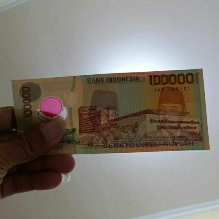 Uang kuno polymer Rp. 100.000  Soekarno Hatta tahun 1999