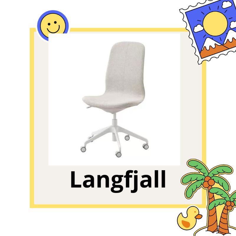 LANGFJALL   Kursi kantor, gunnared krem/putih.IKEA