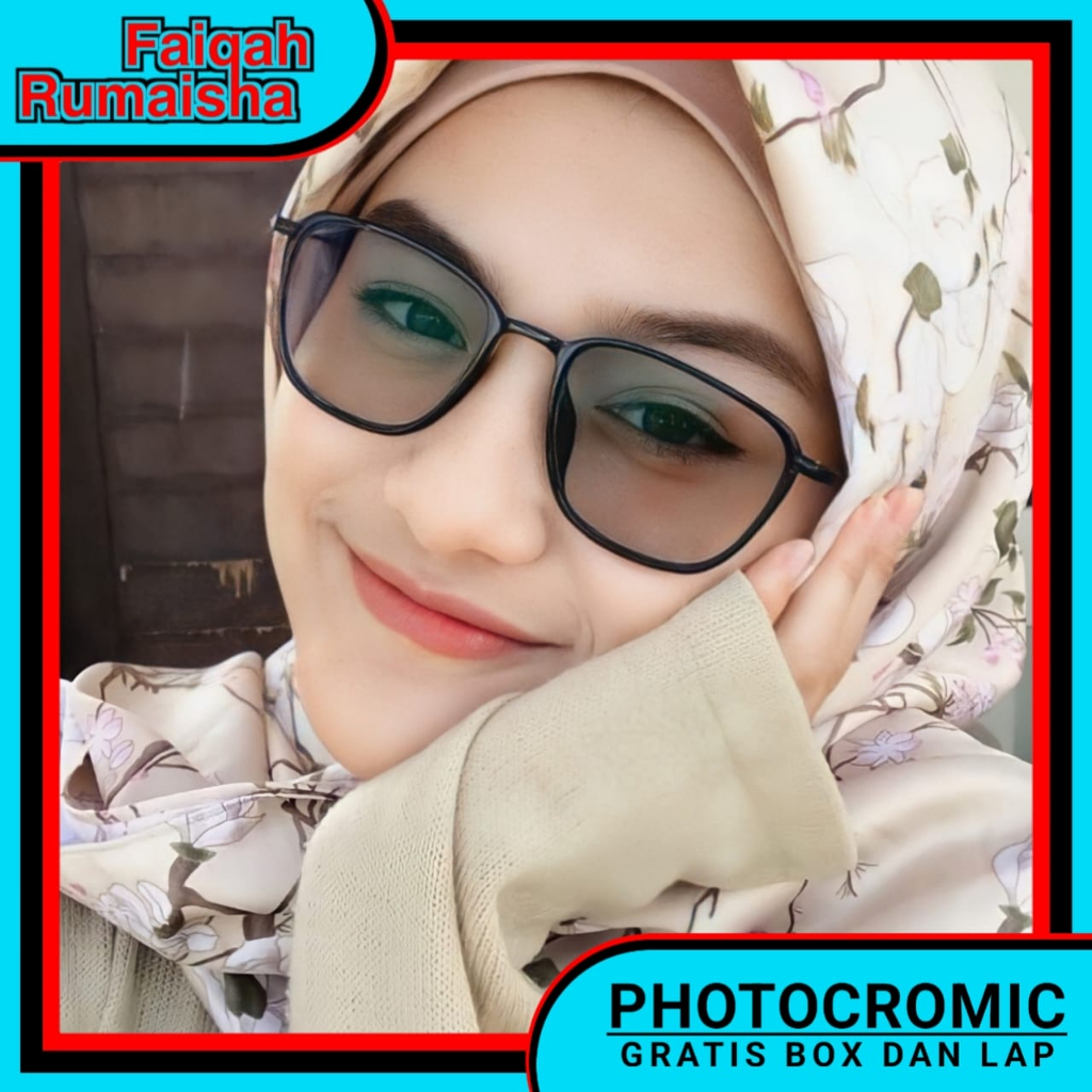 Kacamata Photocromic Fashion Trendy Pria dan Wanita Gratis Box dan Lap