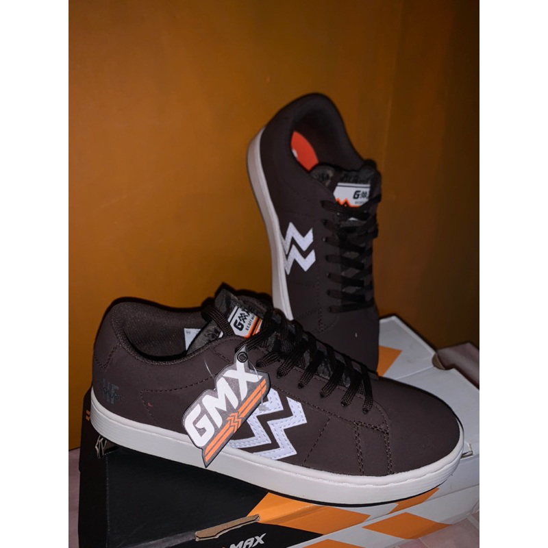 Geoff Max- Hf Court Brown White | Shoes Cupsole | Sepatu Pria Size 40