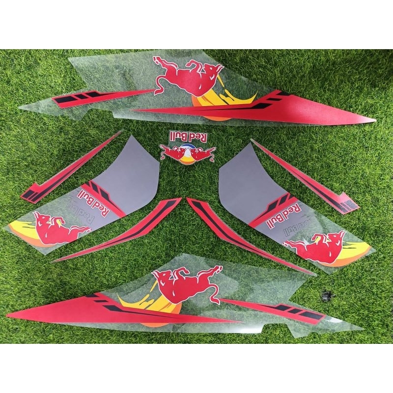 Striping Sticker Mio soul karbu custom transparan Redbull