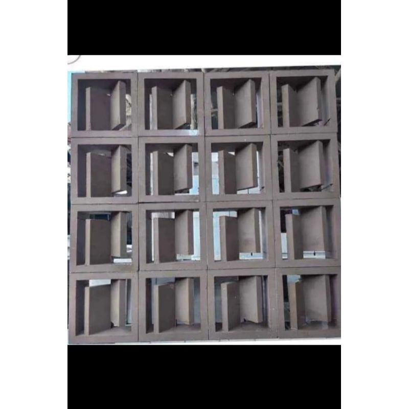Roster beton/loster minimalis motif jendela 2sisi