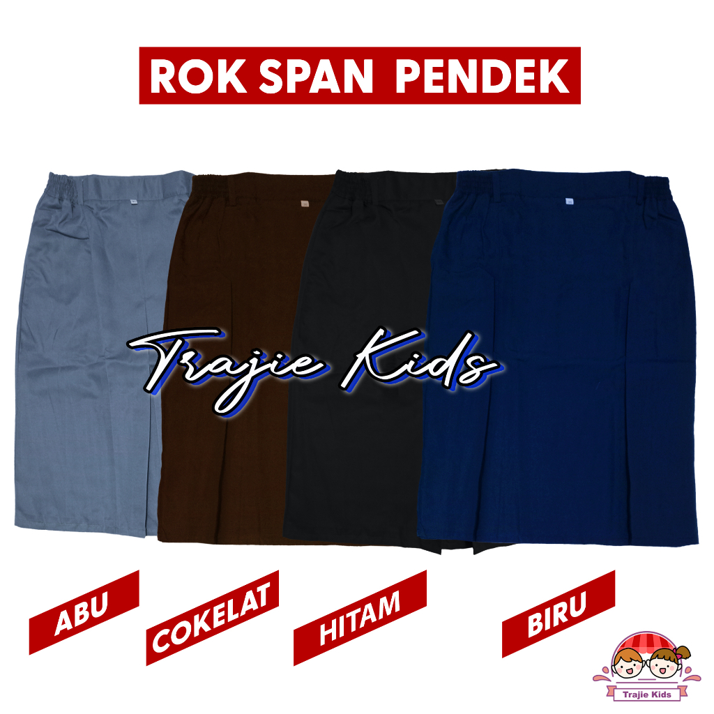 Rok Sekolah Pendek Model Span Untuk SMP / SMA Biru Abu Coklat Pramuka Hitam Putih Paskibra