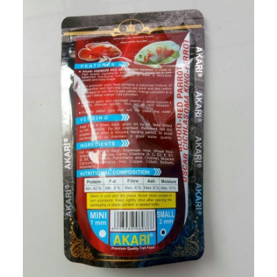 Pelet Ikan Parrot Akari Premium Red Blood Red Parrot 100gr