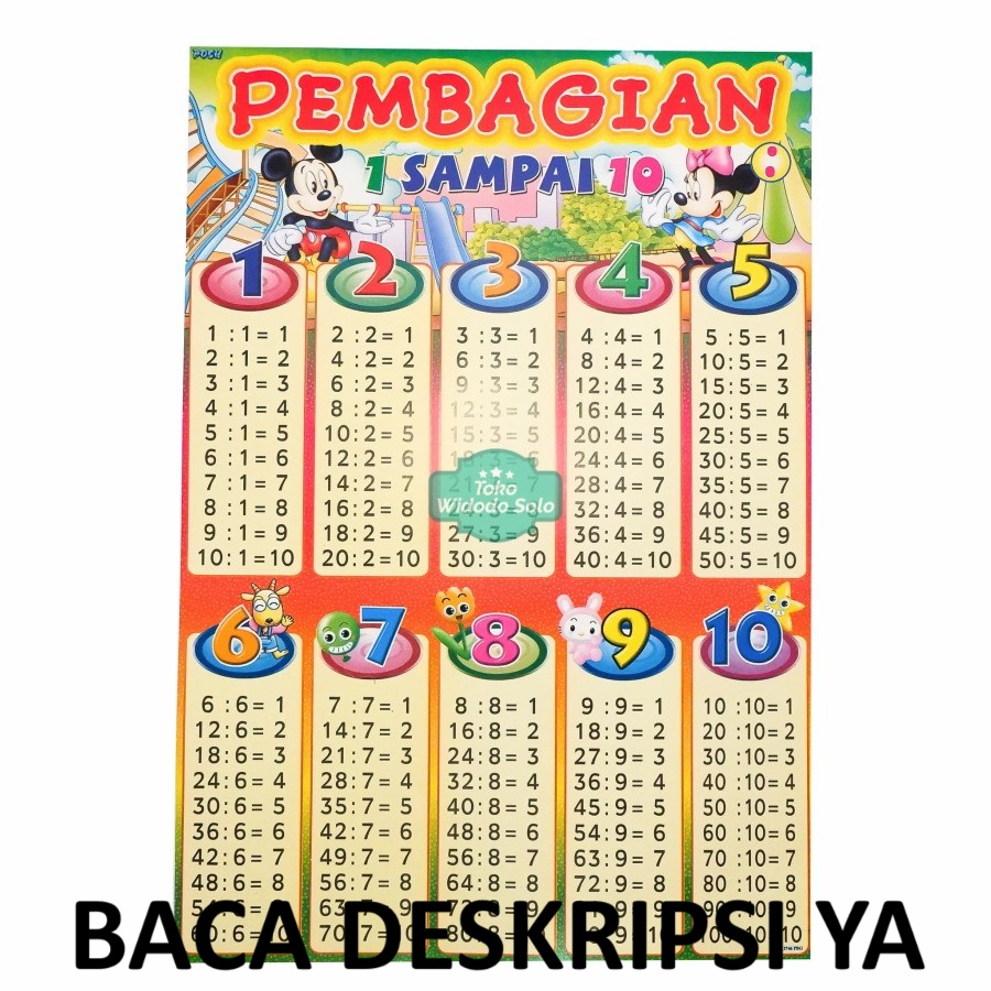 

1 LEMBAR Poster Edukasi Pembagian 10 35x50cm