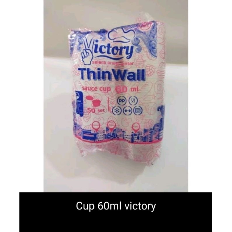 thinwal cup sauce Victory 60ml isi 50 pcs cup sambal cup saos cup puding