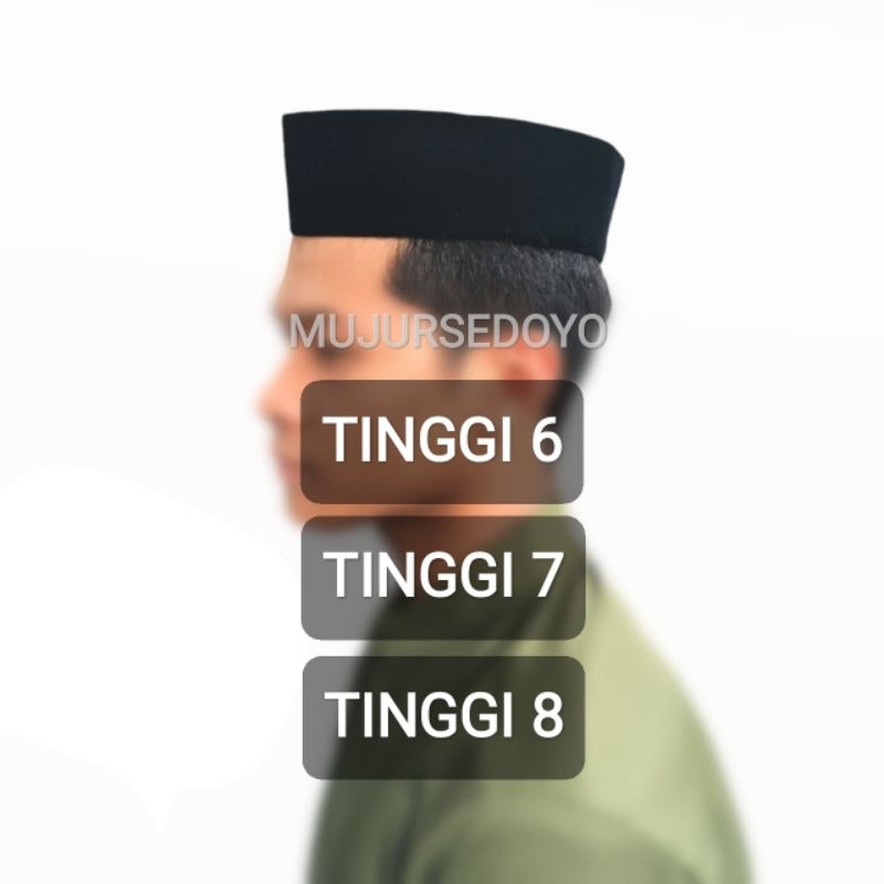 Peci Cak Lontong Tinggi 6 7 8 Songkok Nasional Kopiah Hitam
