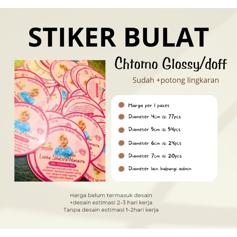 

Stiker Chromo Bulat >4cm