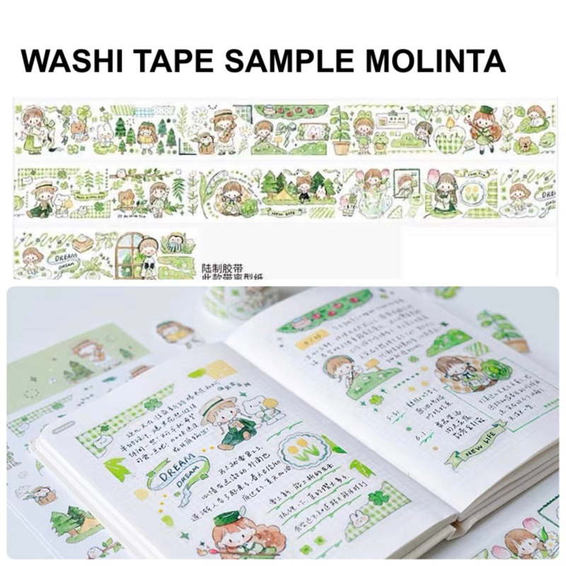 

Washi tape molinta / masking tape molinta green ( SAMPLE )