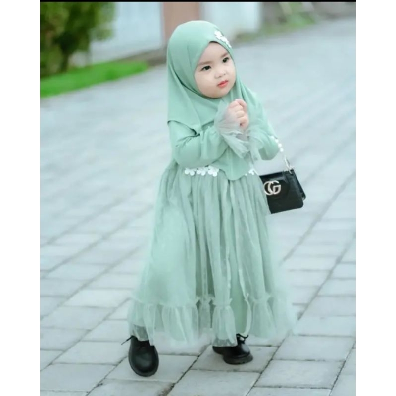 Gamis Syla/ Gamis Anak perempuan newborn 1234 Tahun/ gamis pesta bayi