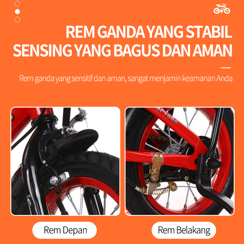 Sepeda bmx anak 14  inch new RODA PELATIHAN YANG DILENGKAPIDENGAN CAHAYA WARNA-WARNI