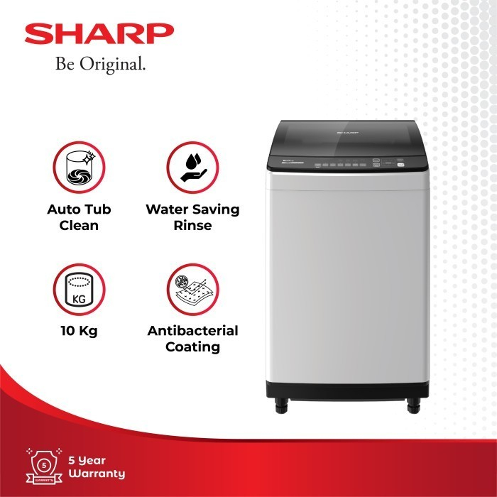 MESIN CUCI SHARP ESM1000T-GG MESIN CUCI 1 TABUNG FRONT LOAD 10KG