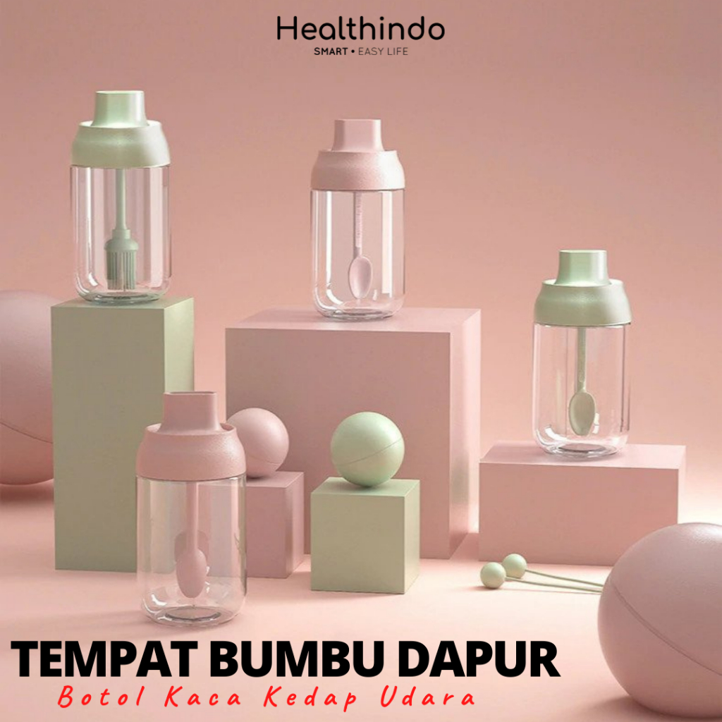 TEMPAT BUMBU KACA Gelas Kedap Udara WADAH BOTOL BUMBU GARAM MERICA tempat garam tempat merica
