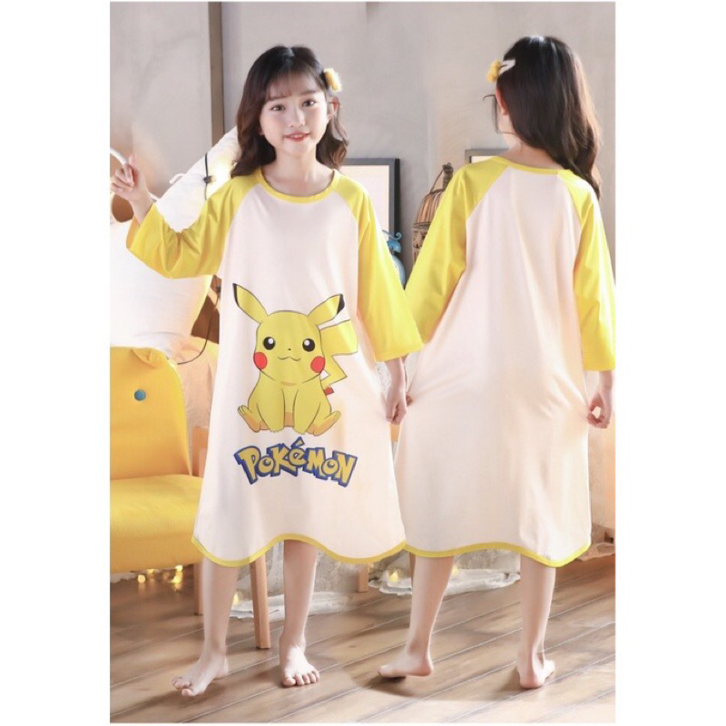 Daster Pikachu Import Piyama Pokemon Anak