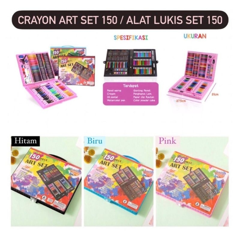 

CRAYON ART SET 150/ALAT LUKIS SET 150 READY HANYA WARNA BIRU