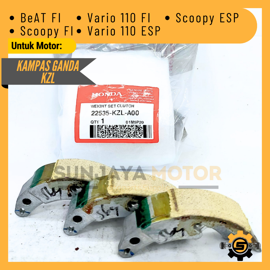 Kampas Ganda KZL Kampas Kopling Sentrifugal Kualitas Original Honda Beat FI Scoopy FI Scoopy ESP Spa