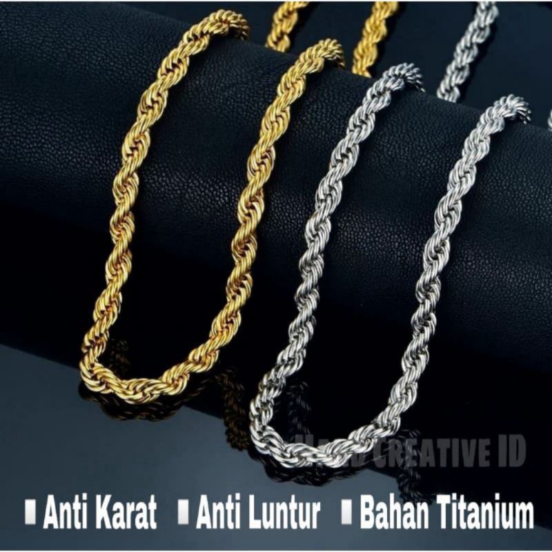 KALUNG TITANIUM ORI MODEL TAMBANG UNTIR.. 100% asli TITANIUM anti karat