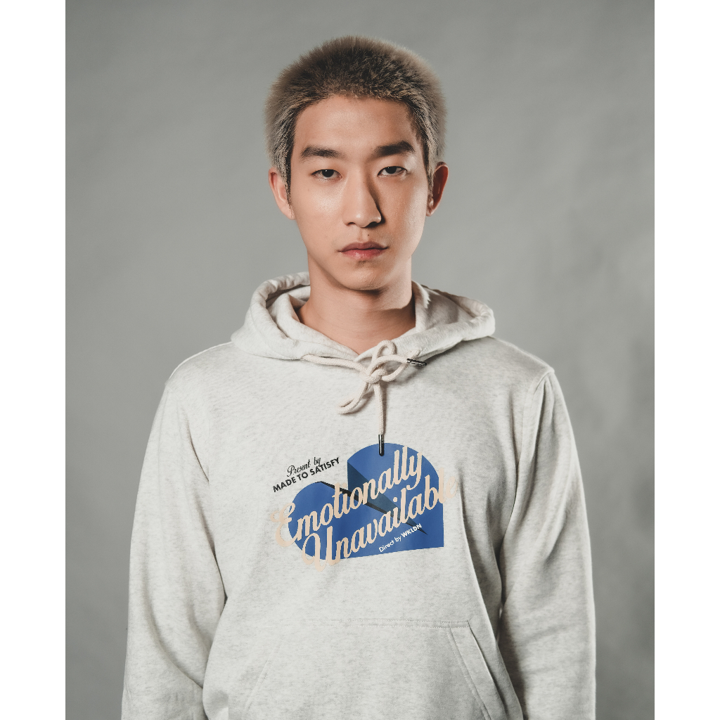 WILL-K LONDON Emotional Pullover Hoodie in Light Grey
