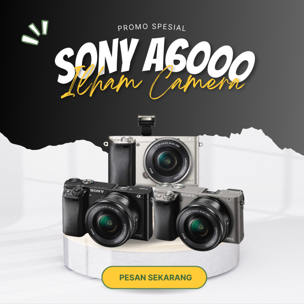 Kamera Pemula SONY A6000 + KIT HITAM
