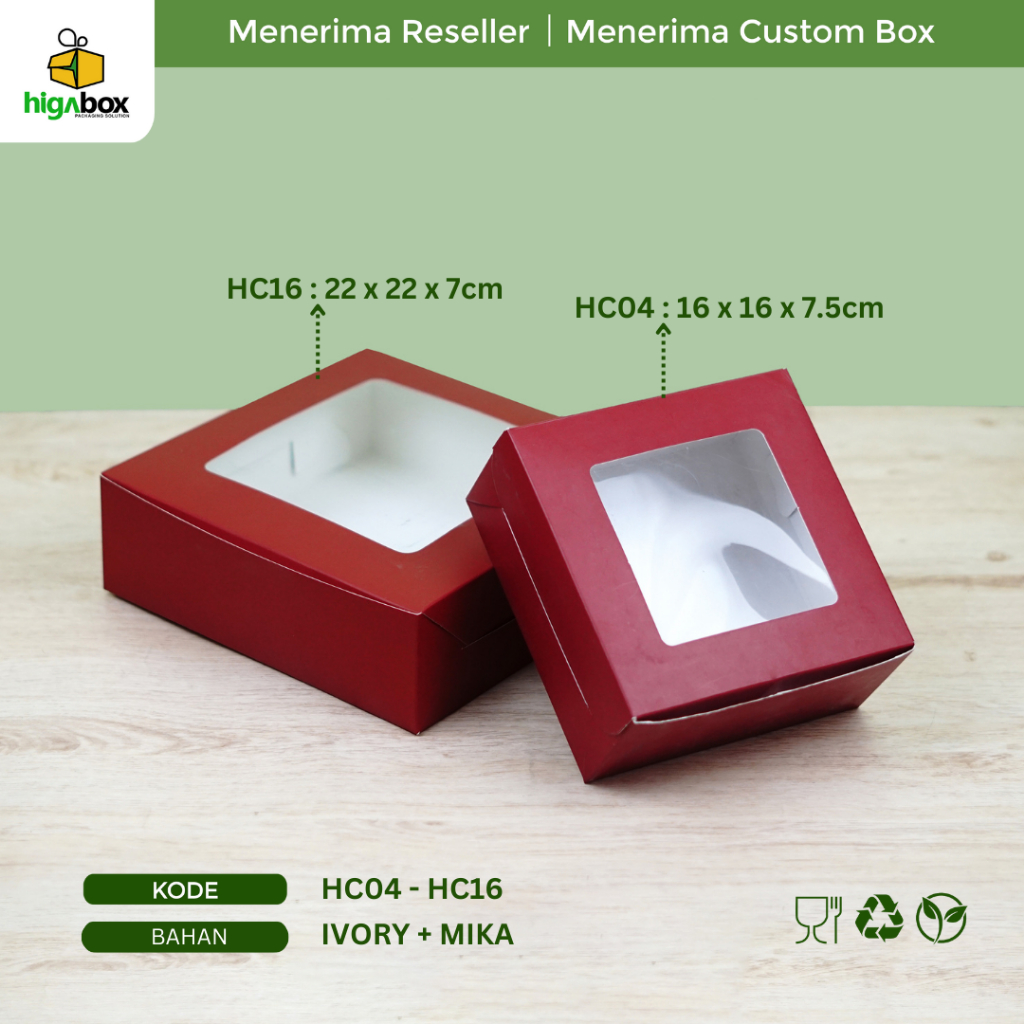 

Box Mika Ivory Tebal / Kotak Snack / Box Makanan / Kotak Kue / Kotak Nasi / Box Donat / Box Kue | HC04