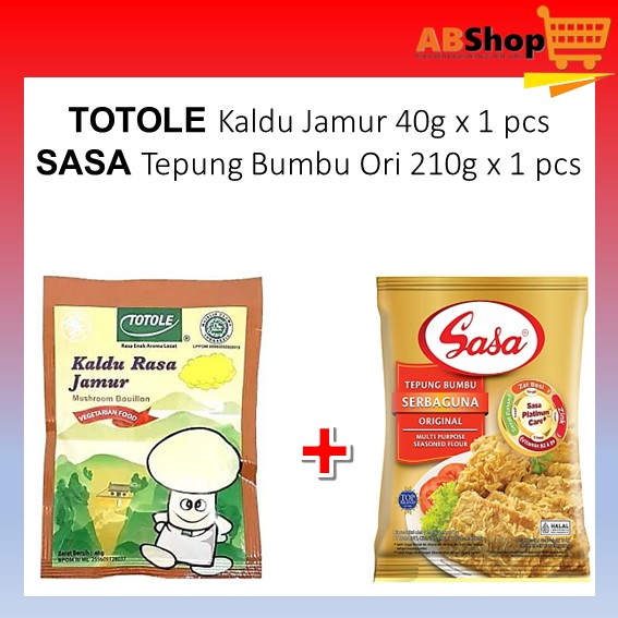 

TOTOLE Kaldu Jamur 40g x1 + SASA Tepung Bumbu Original 210g x1