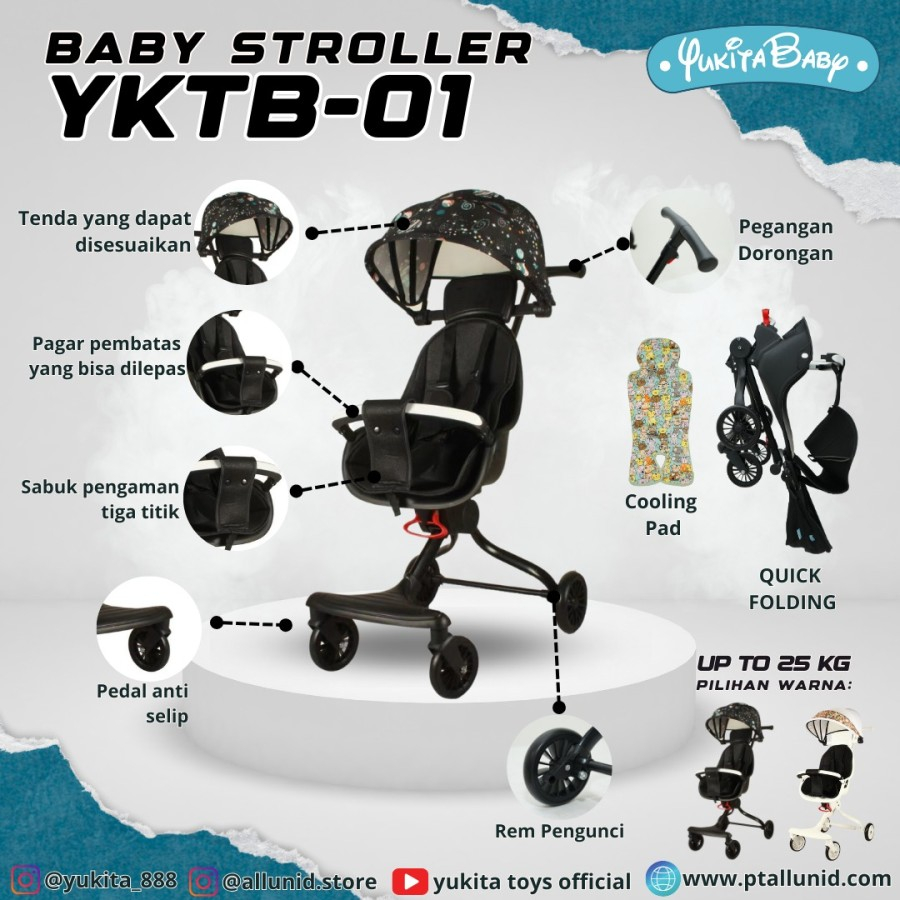 Sepeda Stroler Sepeda Roda Tiga Sepeda Dorong YUKITA YKTB-01