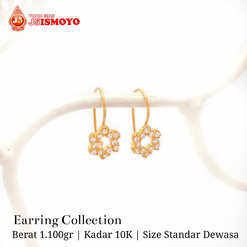 Anting Emas Asli 10 Karat Plevia J5 Ismoyo