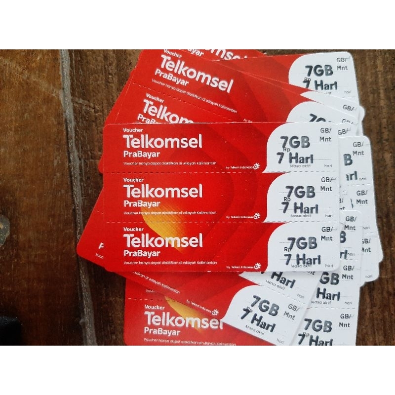 Voucher kuota Telkomsel 7GB 7 hari Kalimantan