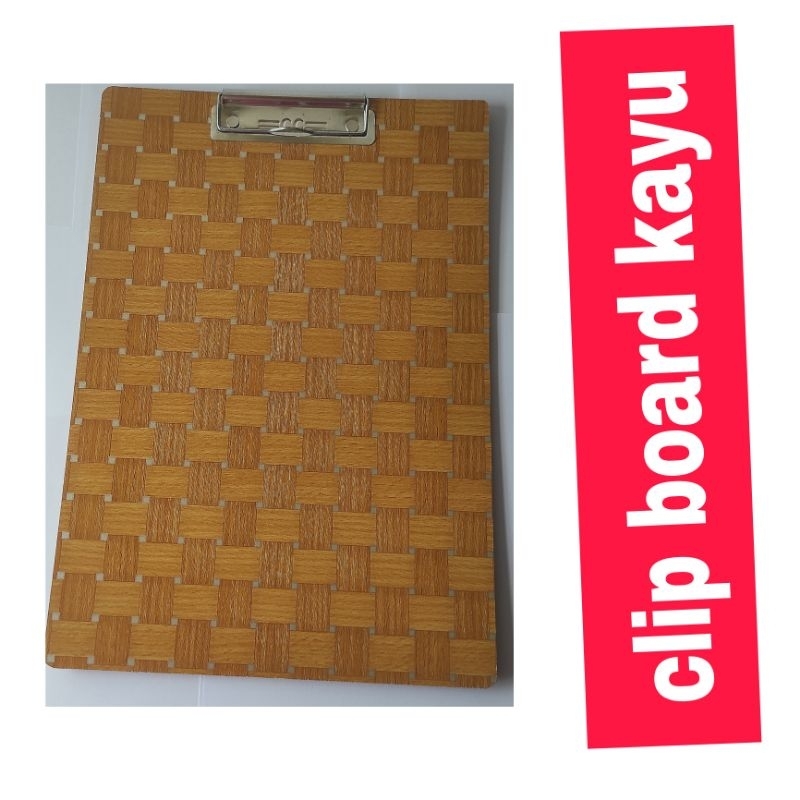 

clip board papan ujian alas kayu ukuran folio