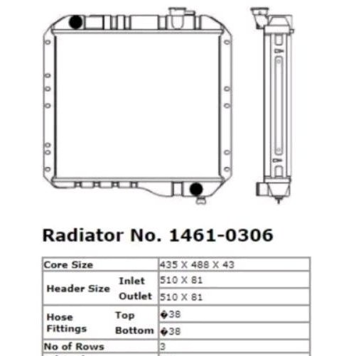 Radiator Toyota Jeep 2F FJ 46 Hardtop Bensin 1461-0306 16400-61020 Bahan Tembaga Kuningan