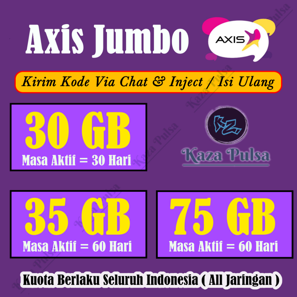 Paket Data Axis Jumbo Kuota Internet Bronet Inject dan Voucher Aigo