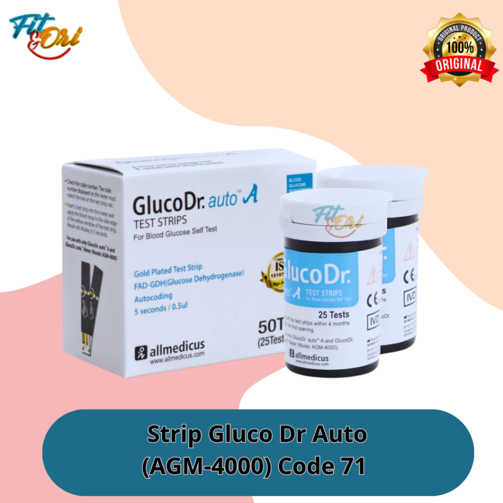 Gluco Dr Auto isi 50 test strip GlucoDr Glucose Gula Darah Strip GlucoDr Auto / Strip gluco Dr auto 