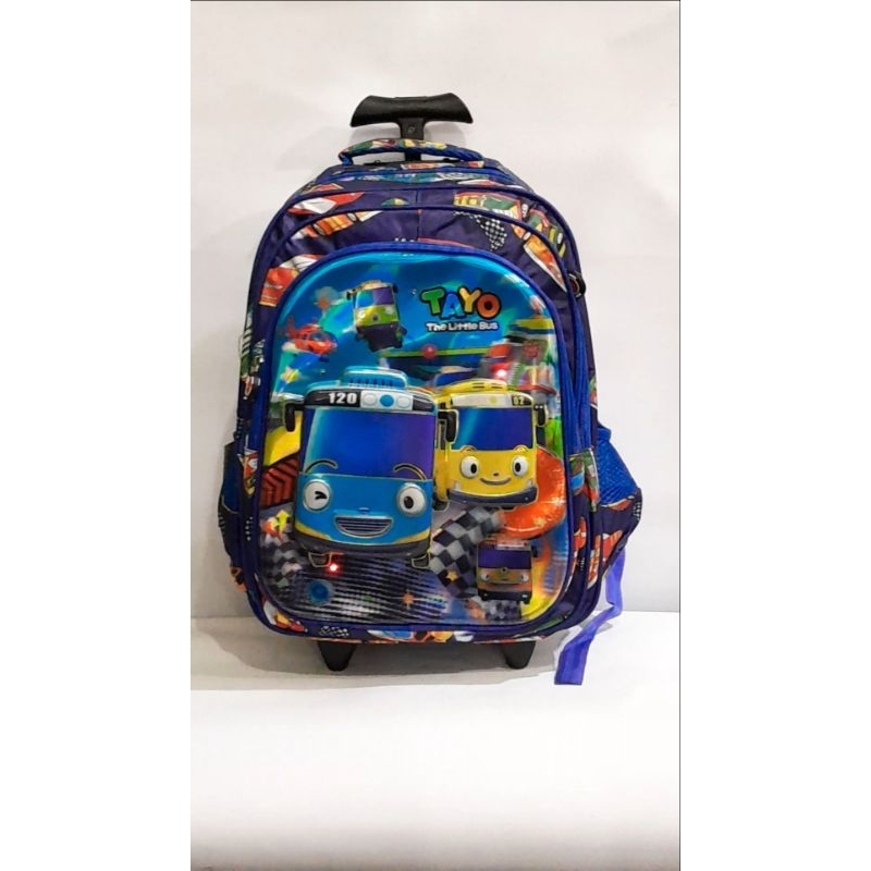 TAS RANSEL TROLI / RODA SEKOLAH ANAK LAKI-LAKI TAYO UNTUK TK, SD