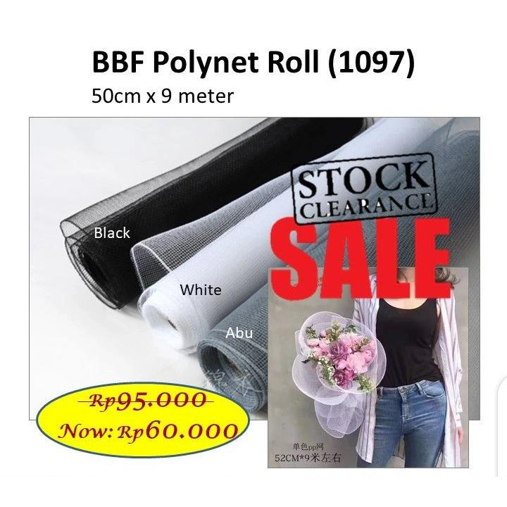 

BBF POLYNET ROLL jaring bunga kertas bunga barang florist 1097