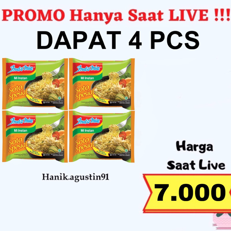 

Indomie Rasa Soto Special Isi 4 Pcs