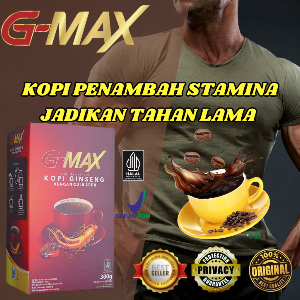 

KOPI G-MAX VITALITAS PENAMBAH STAMINA COFFE GINGSENG TAHAN LAMA