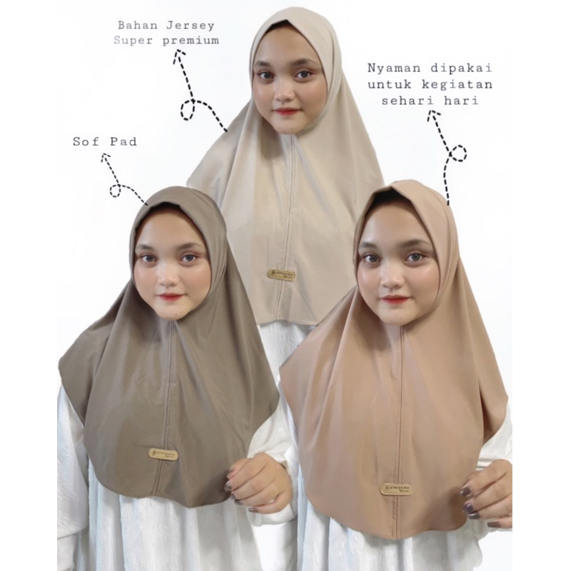 Almandahijab || Bergo Malaysia Soft Pad || Hijab Bergo Instan || Bergo Malaysia Jersey Super Premium
